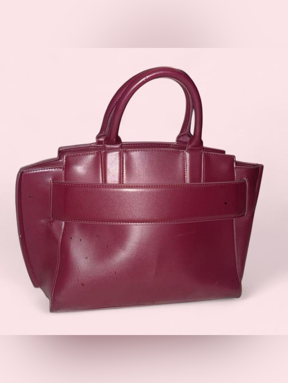 a new day Wine Red Structured Tote Bag